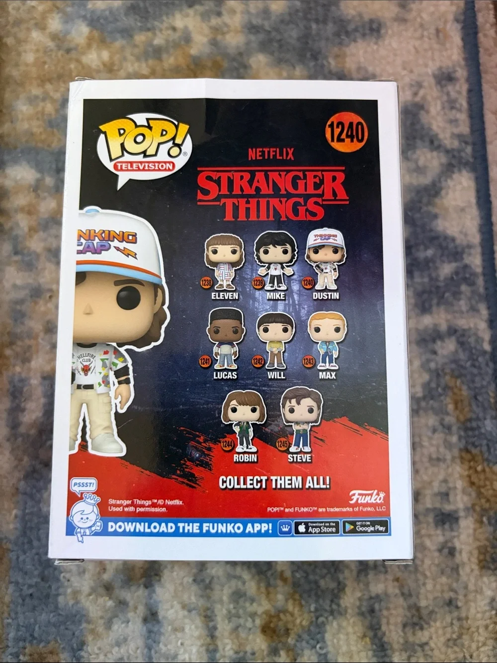 Funko Pop! Dustin Figure with White and Blue Thinking Cap